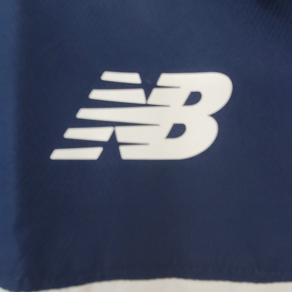 NB New Balance hooded windbreaker in blue and white, size medium. - Picture 4 of 10